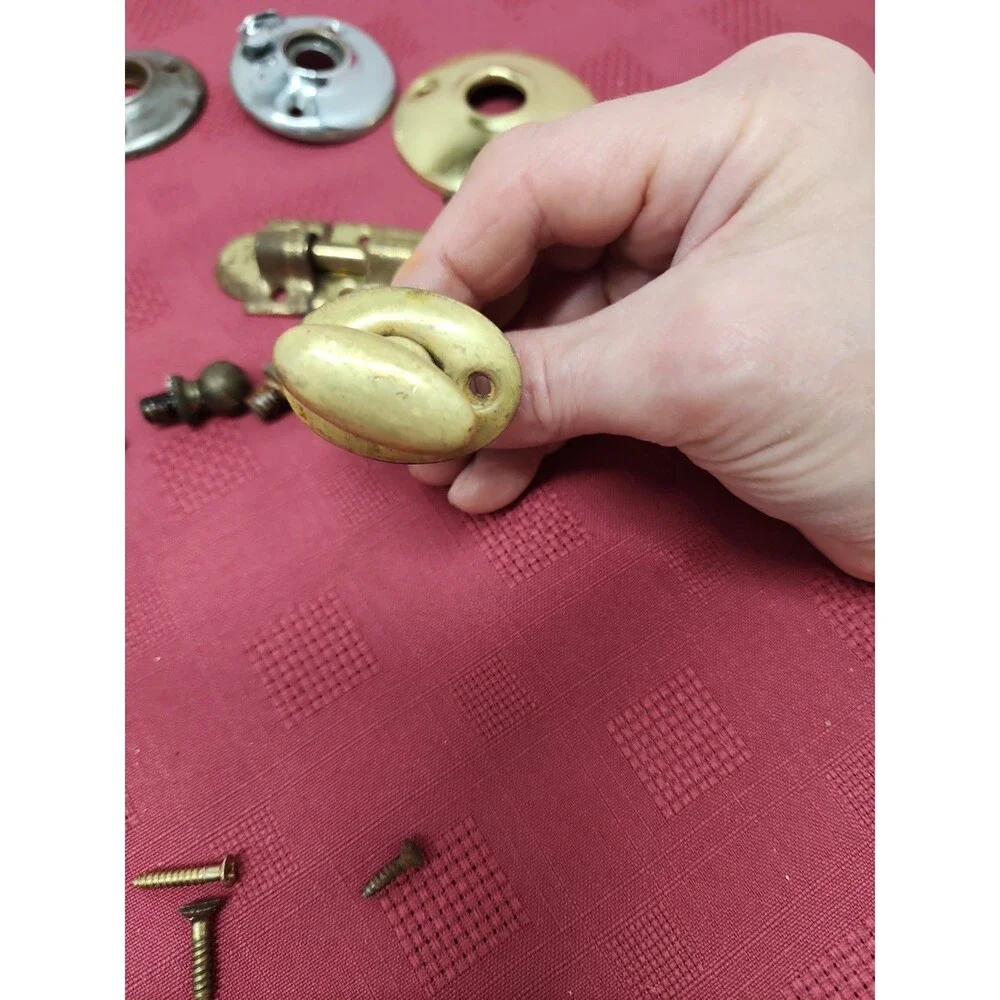 Vintage Brass Door Hardware Assorted Miscellaneous Pieces Perfect For Rehabber
